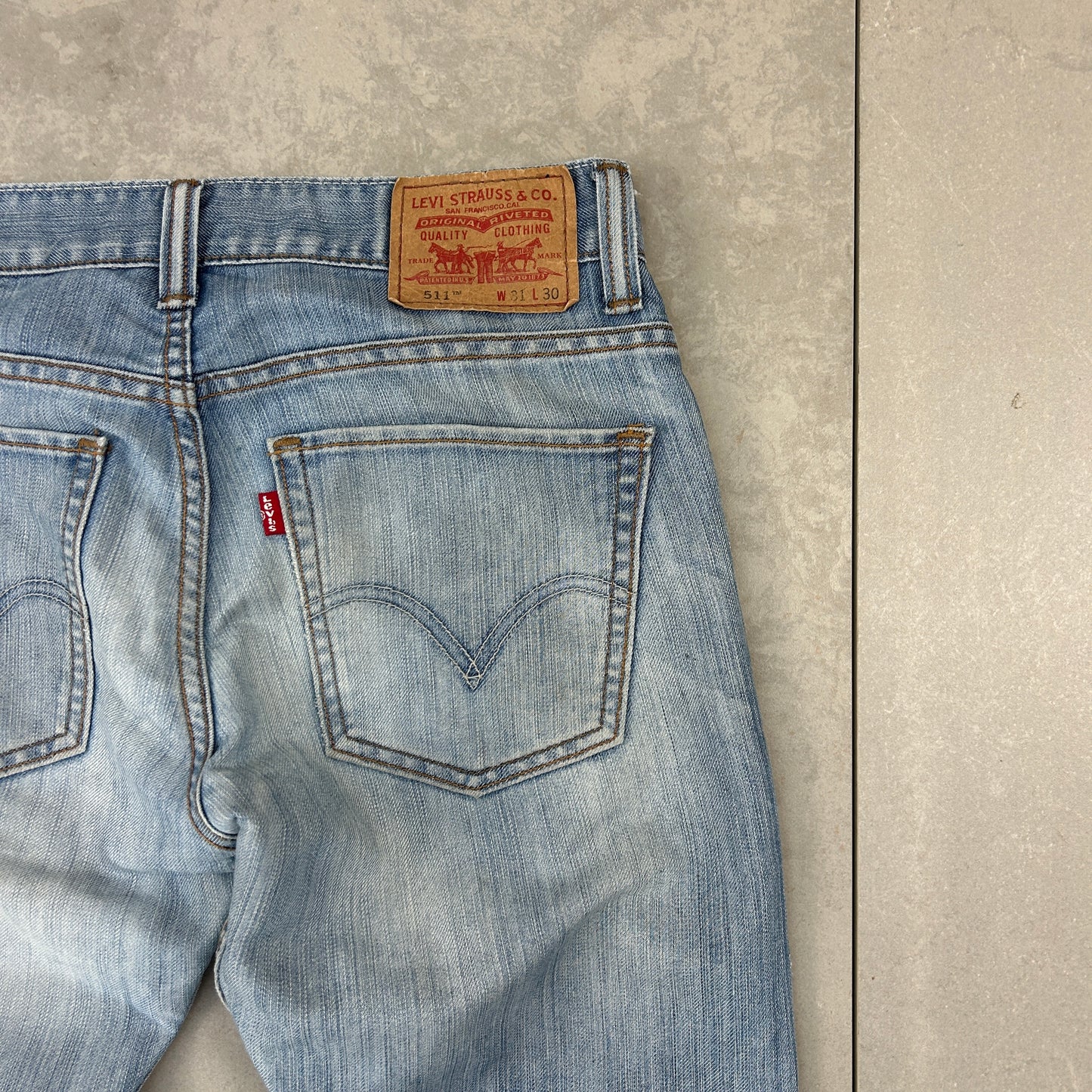 Vintage Levis 511 Straight Light Blue Denim Jeans - 31