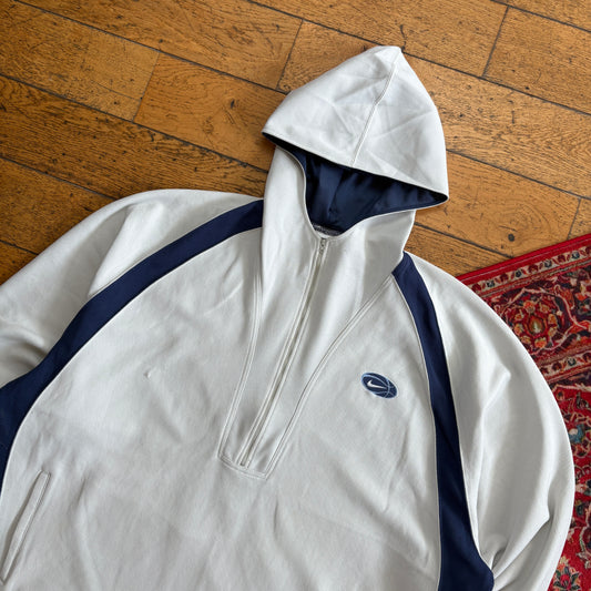 Vintage 90s Nike Basketball Cream Navy Embroidered Sweatshirt - 3XL