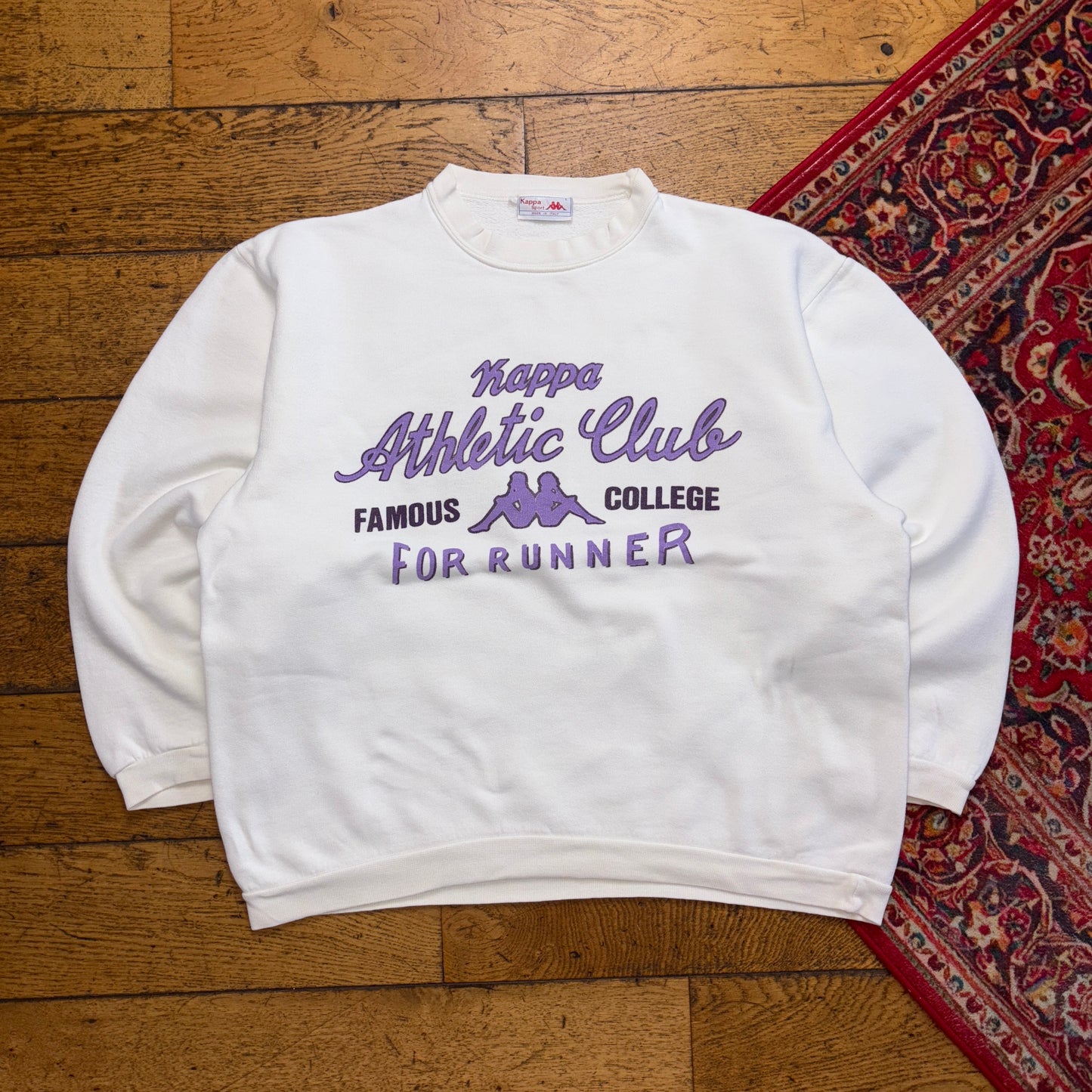Vintage 90s Kappa White Athletics Boxy Sweatshirt - L