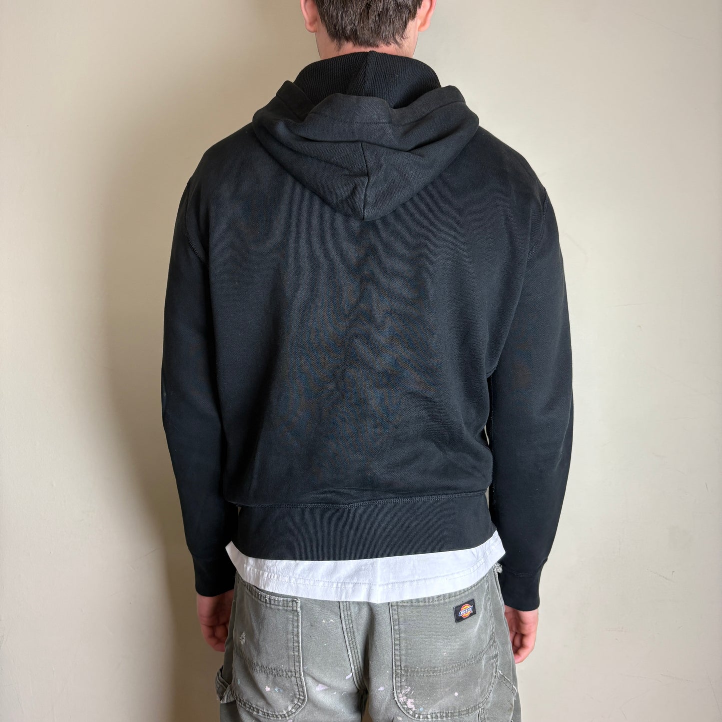 Vintage Ralph Lauren Black Zip Hoodie Embroidered Sweatshirt - M