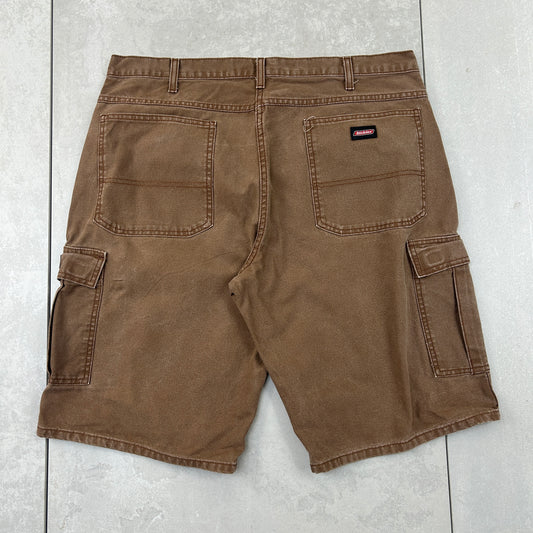 Vintage Dickies Workwear Carpenter Brown Baggy Shorts - 38