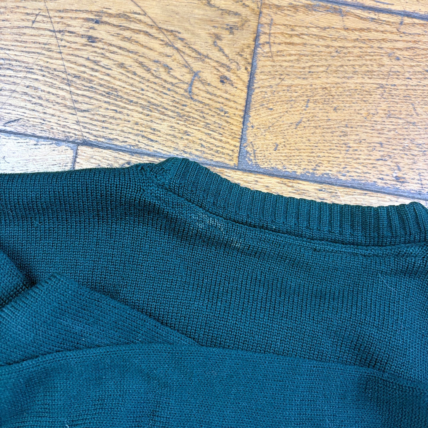 Vintage Paul and Shark Green Embroidered Chunky Knit Jumper - L