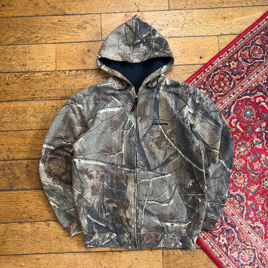 Vintage Realtree Camo Green Zip Hoodie Sweatshirt - M