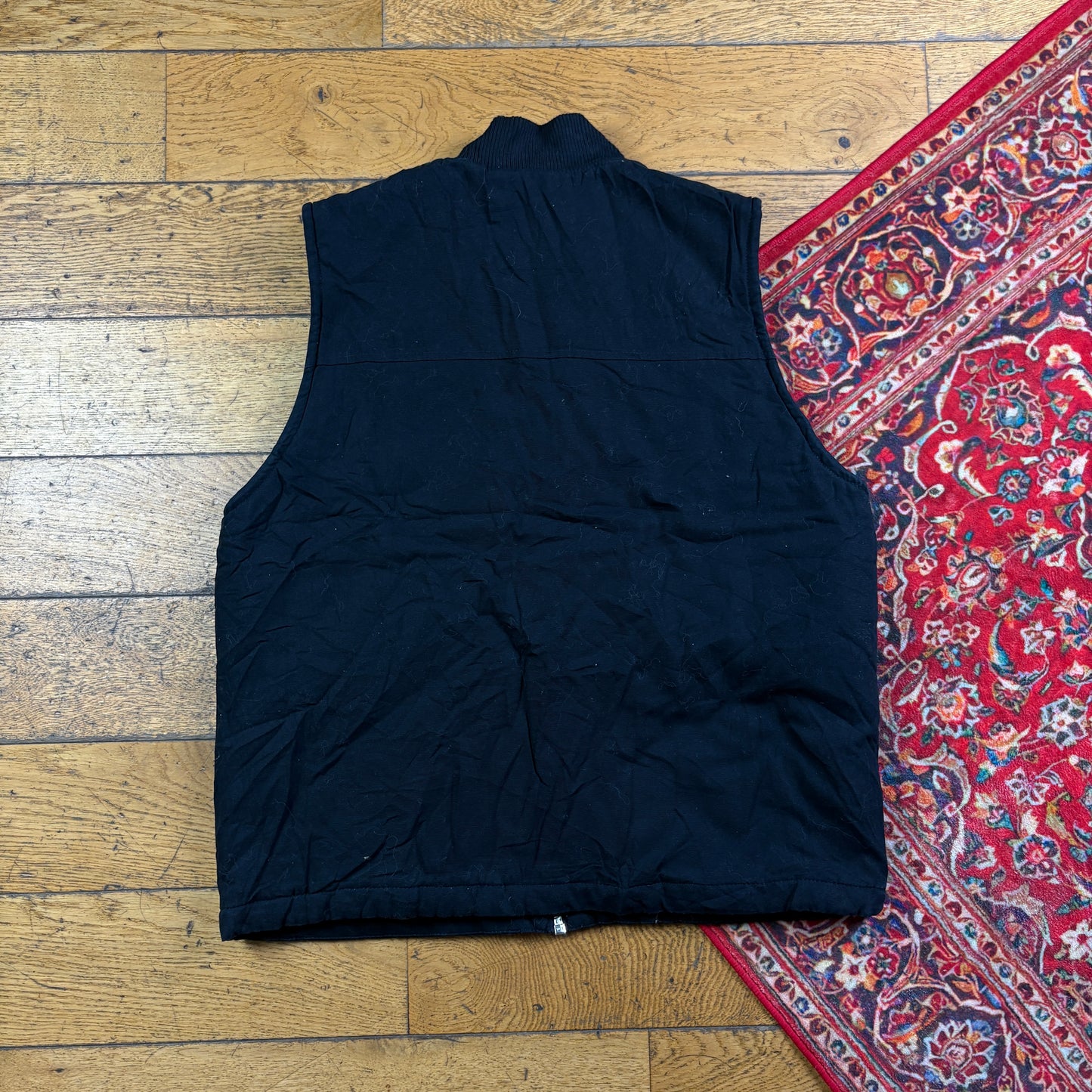 Vintage Black Gilet Vest Carhartt Style Workwear Jacket - L