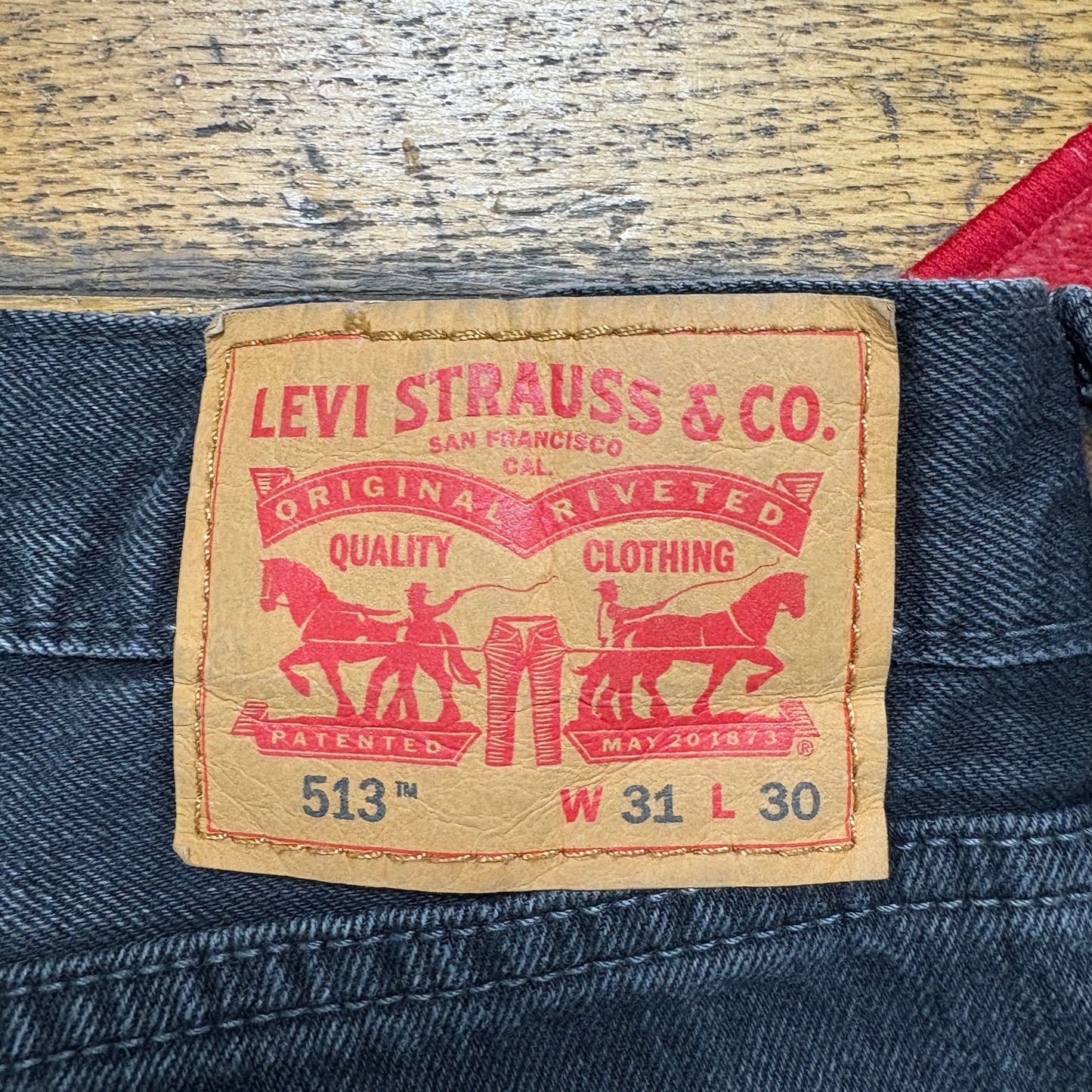 Vintage Levis 513 Black Slim Denim Shorts - 31
