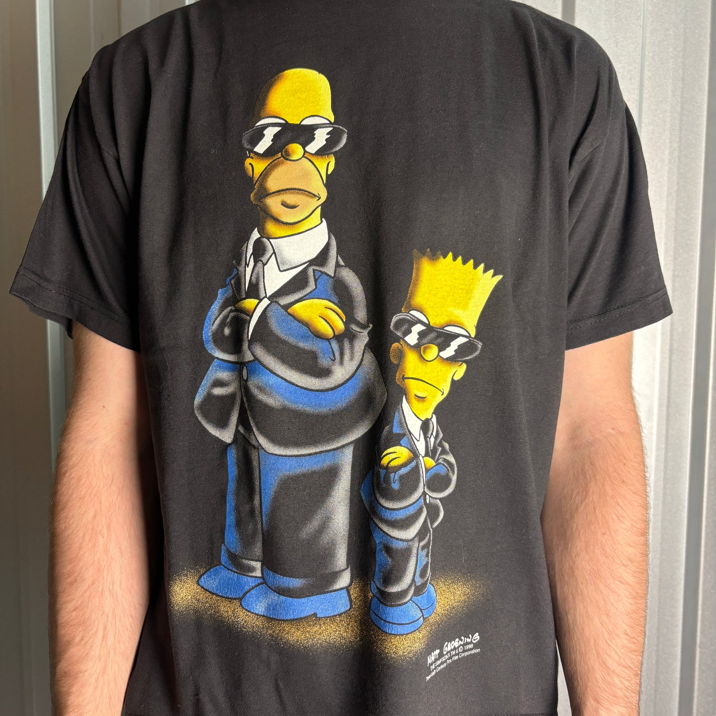 Vintage 1998 Simpsons Men in Black Single Stitch Graphic T-Shirt - L