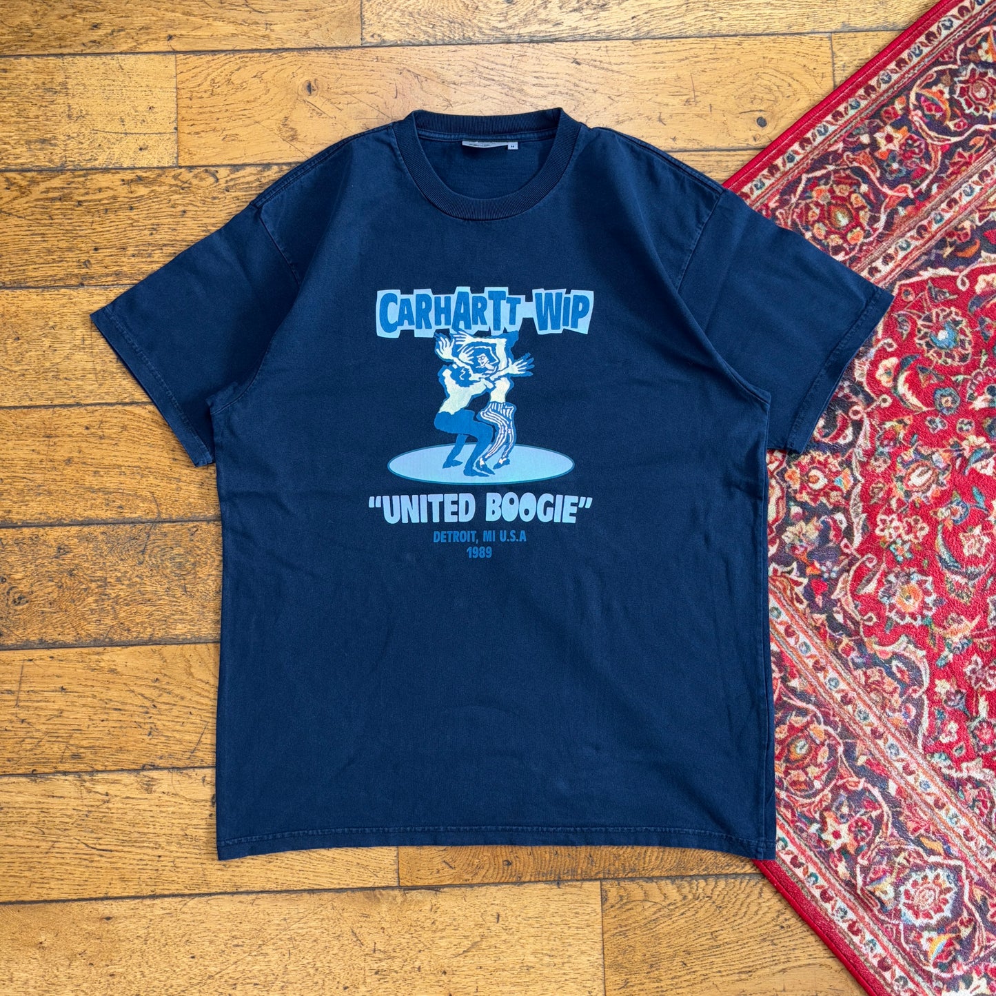 Vintage Carhartt WIP Navy Graphic T-Shirt - M