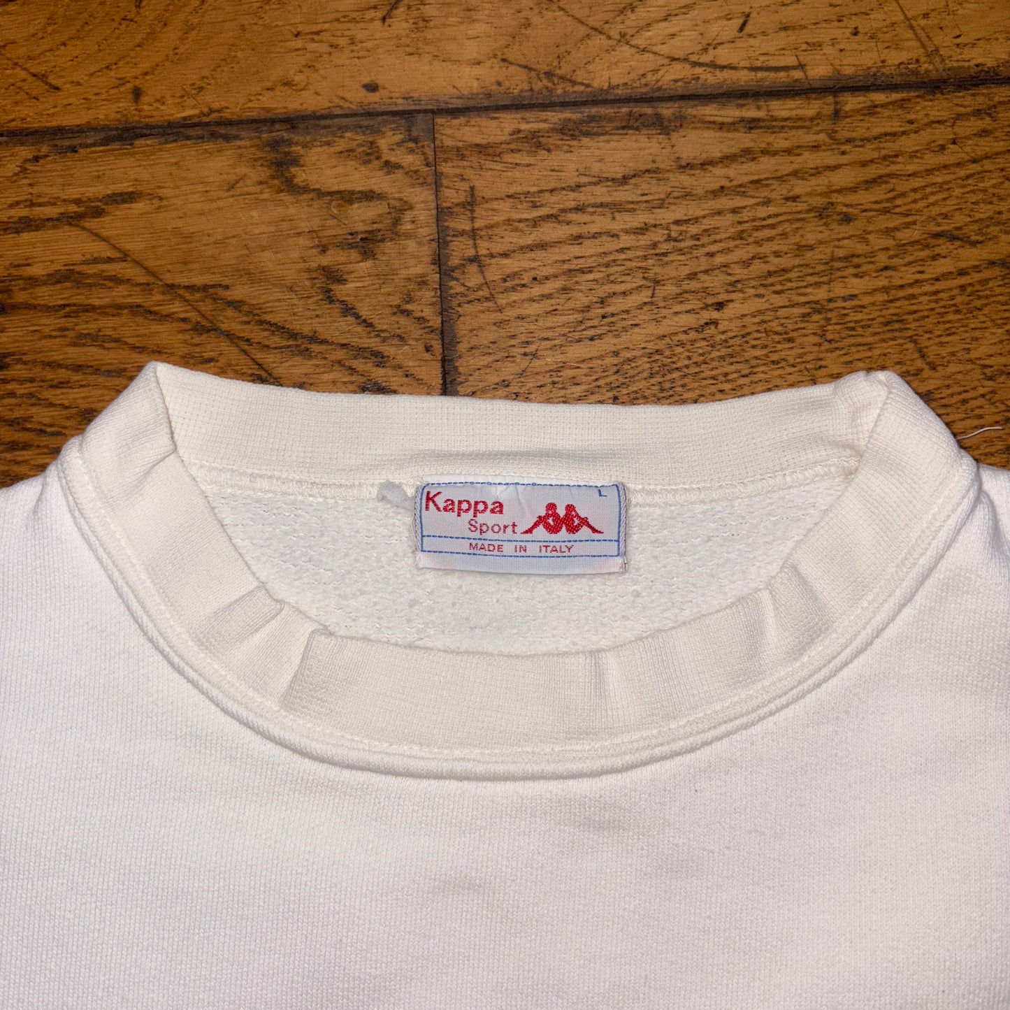 Vintage 90s Kappa White Athletics Boxy Sweatshirt - L