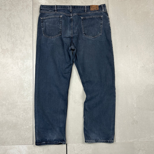 Vintage Wrangler Dark Blue Straight Denim Workwear Jeans - 42