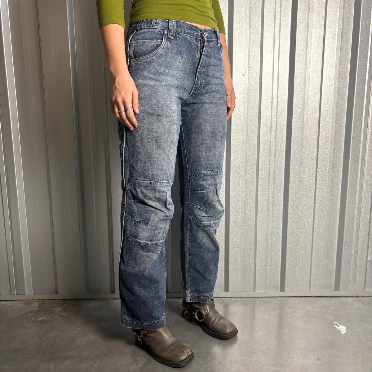 Embroidered Blue Japanese Denim Hip Hop Y2K Baggy Jeans - 28S