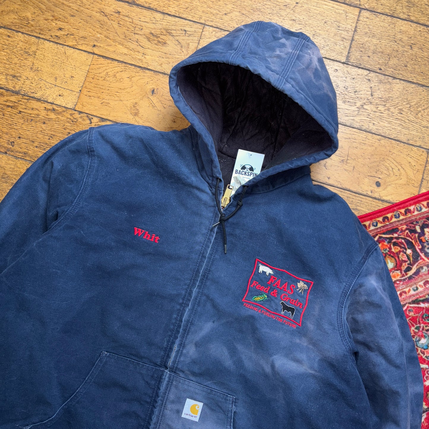 Vintage Carhartt Navy Blue Active Workwear Jacket - 2XL