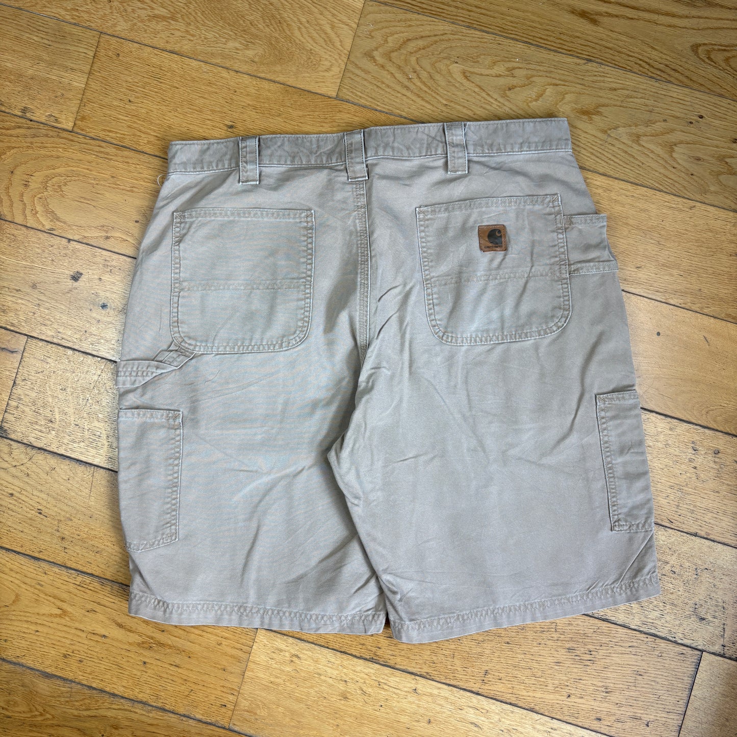Vintage Carhartt Workwear Light Brown Baggy Carpenter Shorts - 38