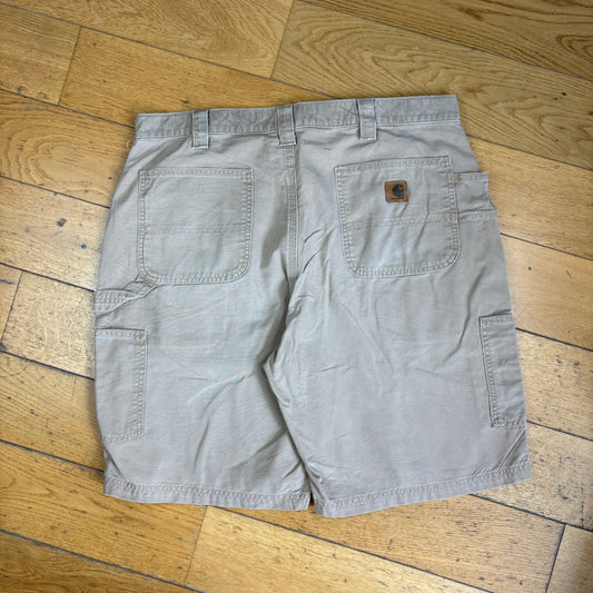 Vintage Carhartt Workwear Light Brown Baggy Carpenter Shorts - 38