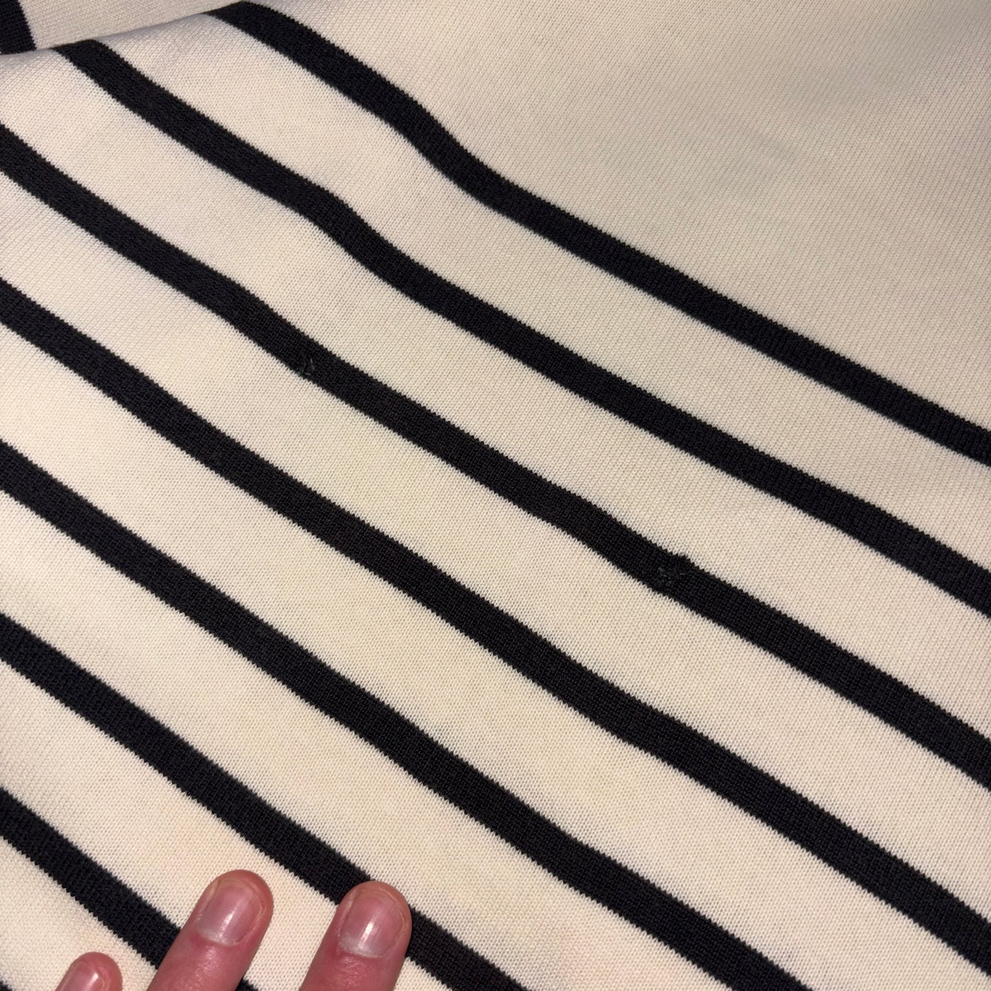 Vintage Cream Navy Stripe Rugby Polo Shirt - XL