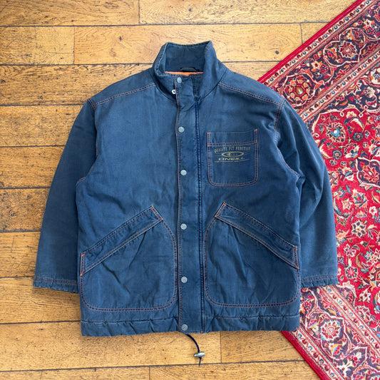 Vintage Oneill Blue Denim Style Surfwear Padded Jacket Coat - M
