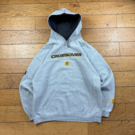 Vintage Crossover Embroidered Grey Hoodie Sweatshirt - M