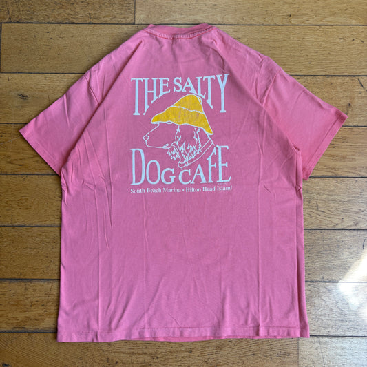 Vintage 1989 Salty Dog Cafe Pink Single Stitch Graphic T-Shirt - L