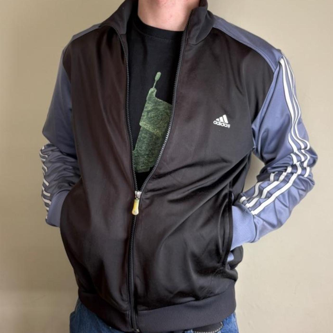 Vintage Adidas y2k Swoosh Black Track Jacket - S