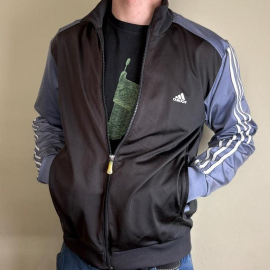 Vintage Adidas y2k Swoosh Black Track Jacket - S
