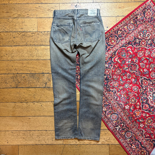 Vintage Levis 505 Straight Grey Denim Jeans - 34L