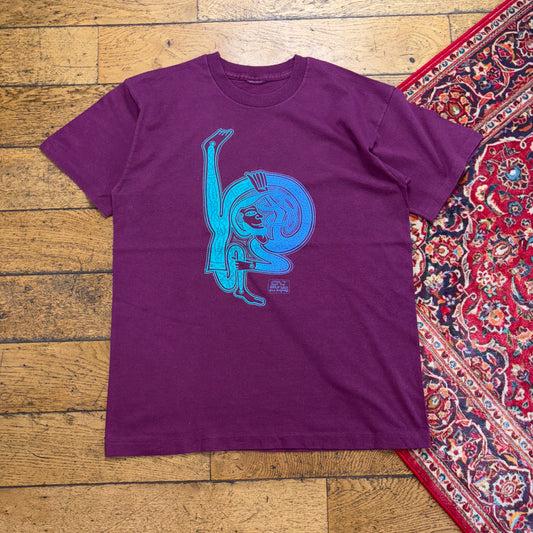 Vintage 90s Burgundy Single Stitch Graphic T-Shirt - M