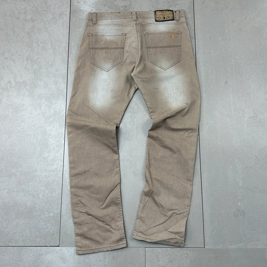 Vintage Kosmo Lupo Embroidered Hip Hop Baggy Brown Jeans - 36