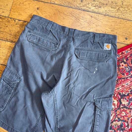 Vintage Carhartt Grey Workwear Baggy Carpenter Shorts - 36