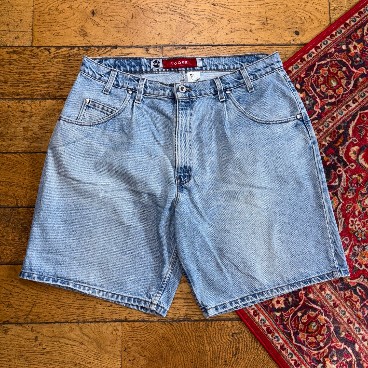 Vintage Levis Silver Tab Blue Y2K Hip Hop Baggy Jeans Shorts Jorts - 38