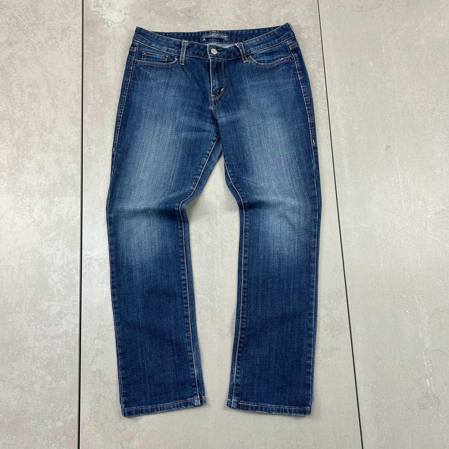 Vintage Levis 552 Womens Straight Blue Denim Jeans - 12