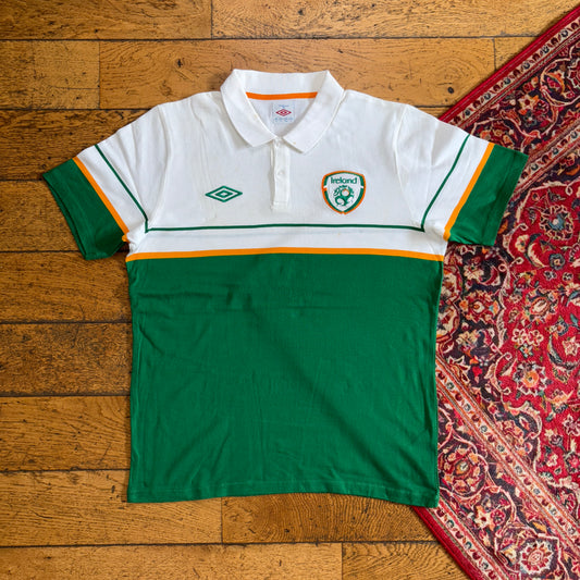 Vintage Umbro Ireland 06/07 White Football Polo Shirt - M