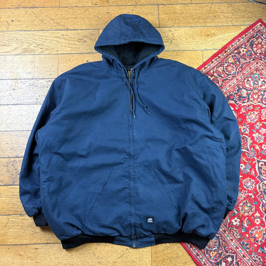Vintage Navy Carhartt Active Style Workwear Hooded Jacket - 5XL