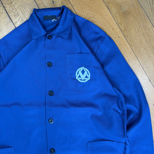 Vintage French Chore Workwear Jacket Blue Overcoat - XL