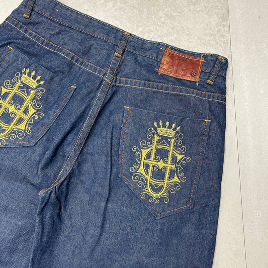 Vintage Ecko Unltd Embroidered Hip Hop Baggy Blue Shorts Jorts - 38