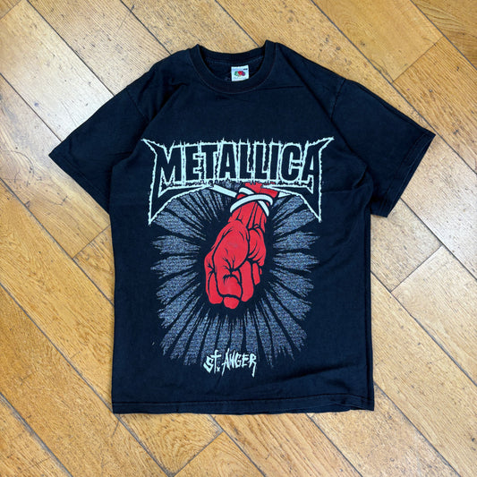 Vintage Metallicas St Anger Black Rock Music Band Graphic T-Shirt - XS