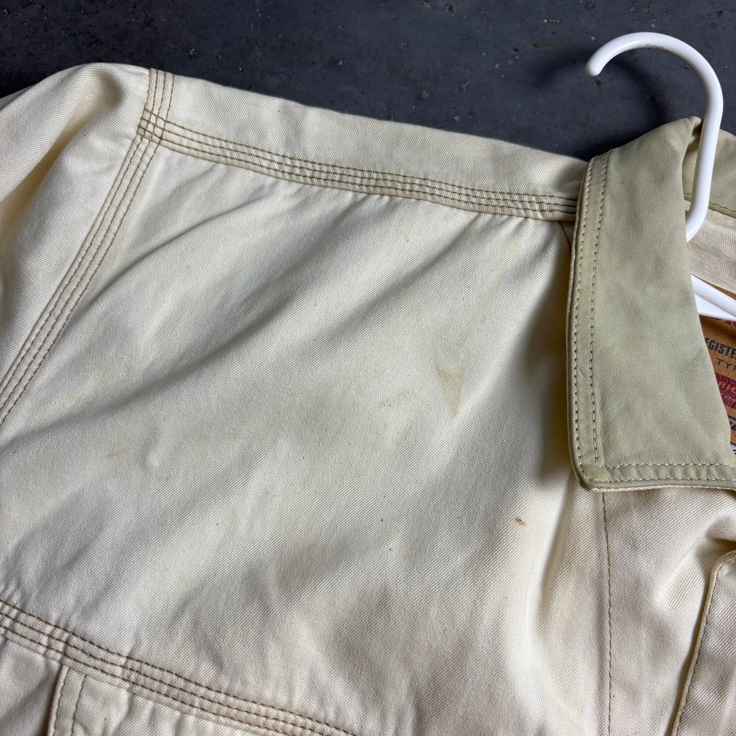 Vintage Diesel Cream Trucker Workwear Utility Jacket - XL