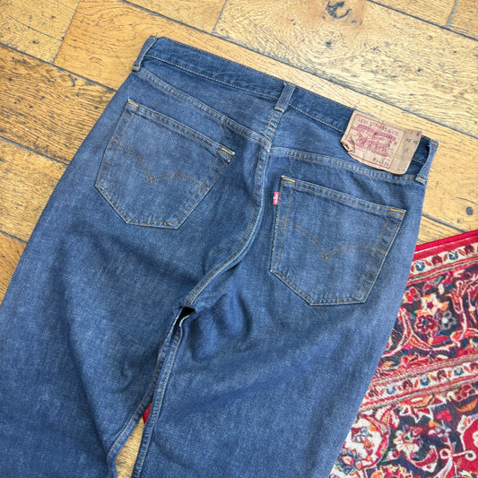 Vintage Levis 501 Straight Grey Blue Denim Jeans - 34S