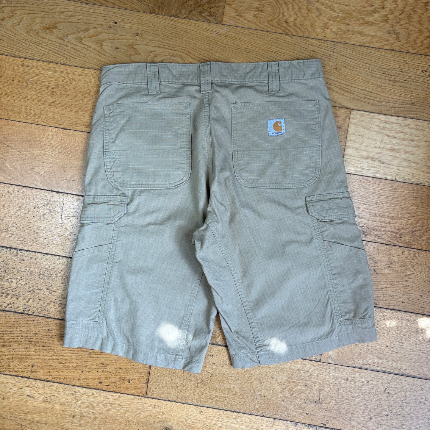 Vintage Carhartt Cream Workwear Baggy Cargo Carpenter Shorts - 34