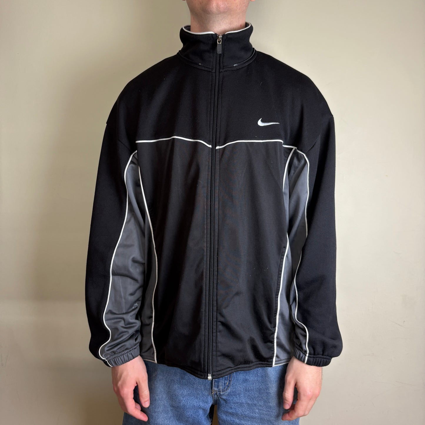 Vintage Nike 90s Black Tracksuit Track Jacket - XL