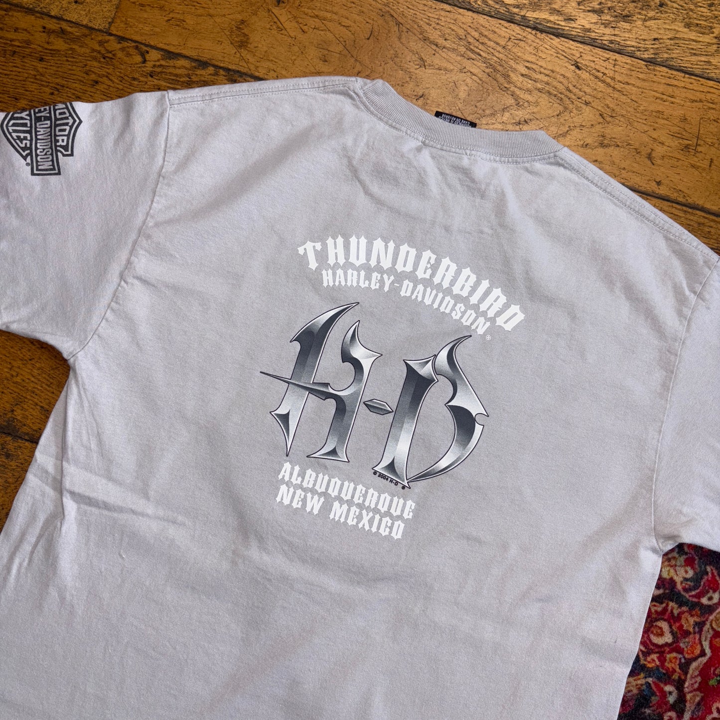 Vintage Harley Davidson Skull Grey Graphic T-Shirt - S