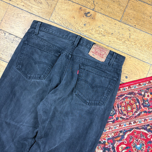 Vintage Levis 501 Straight Black Denim Jeans - 36