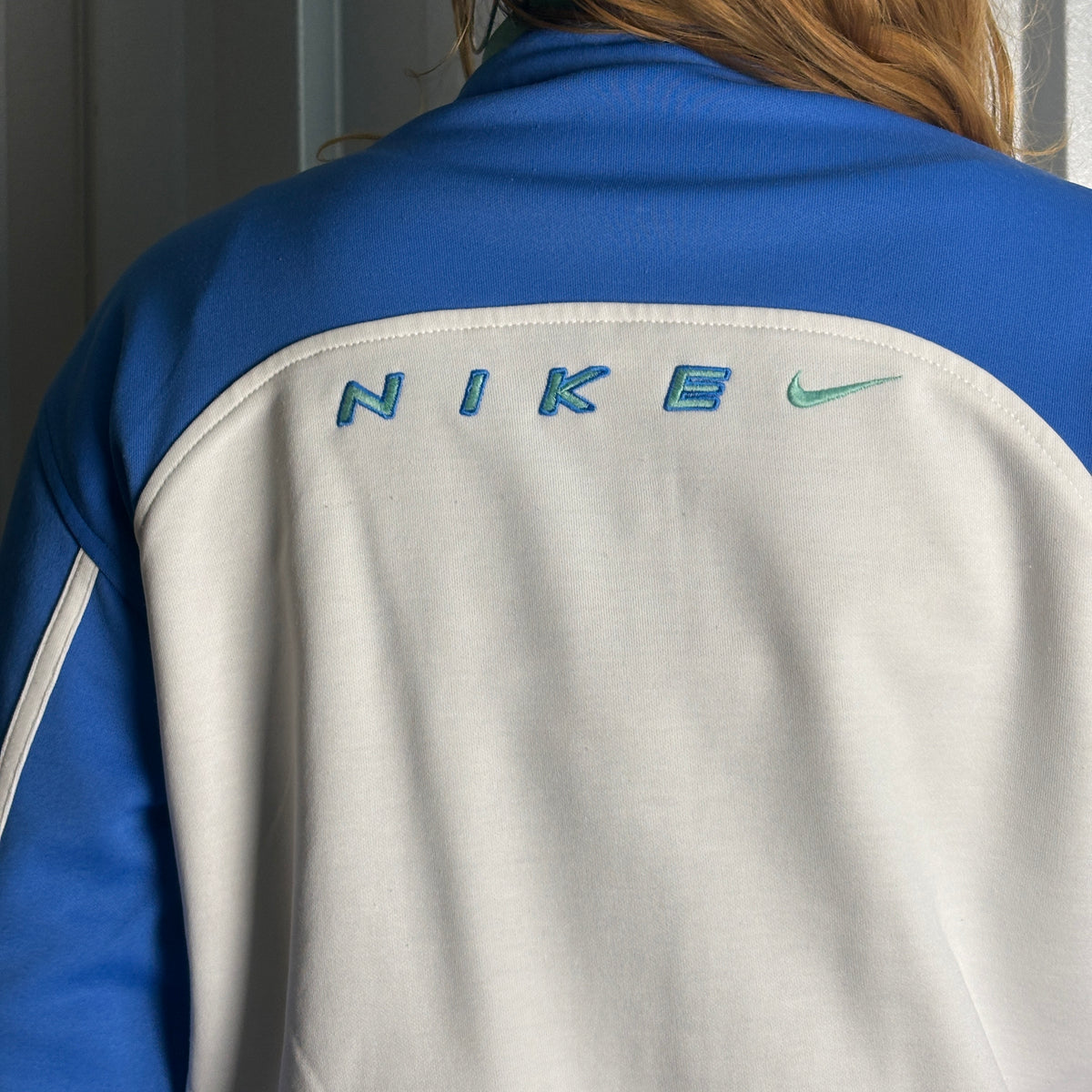 Vintage Nike White Blue Tracksuit Track Womens Jacket - S