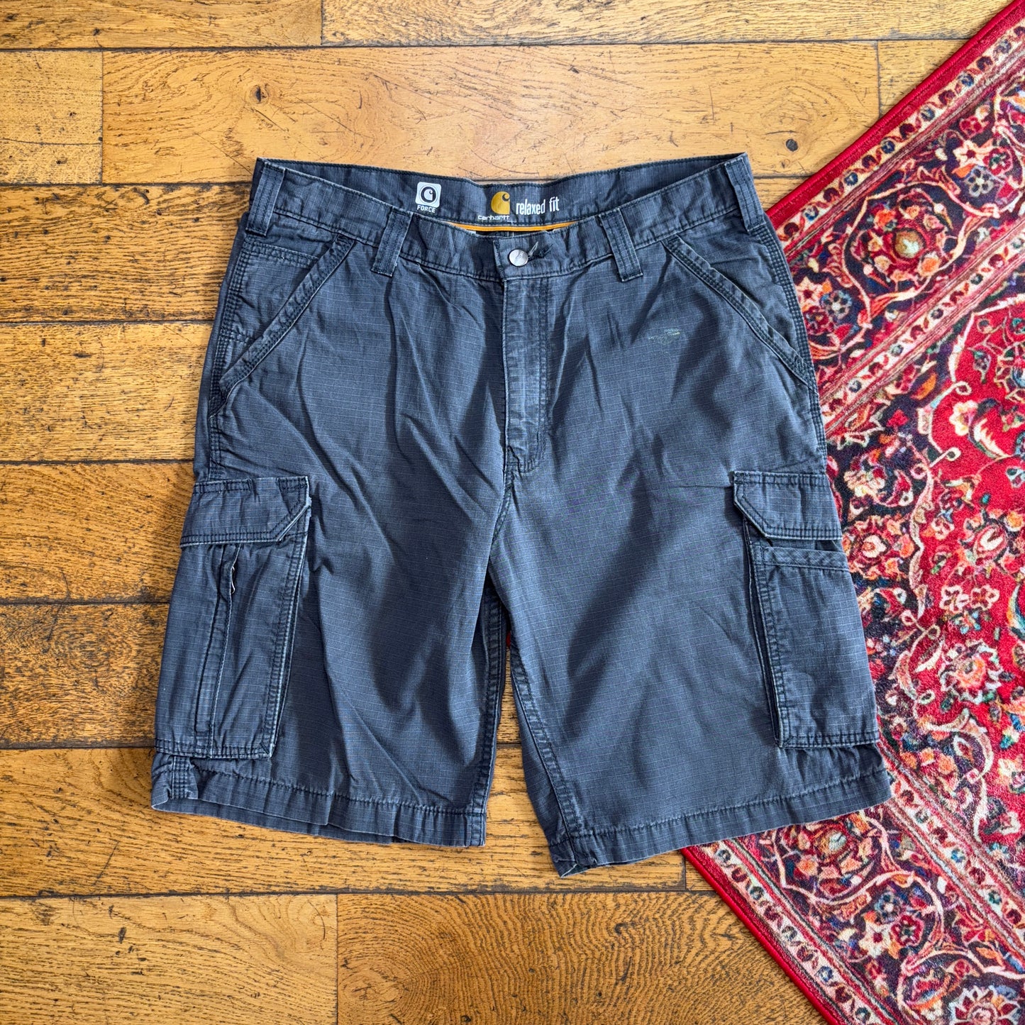 Vintage Carhartt Grey Workwear Baggy Carpenter Shorts - 36
