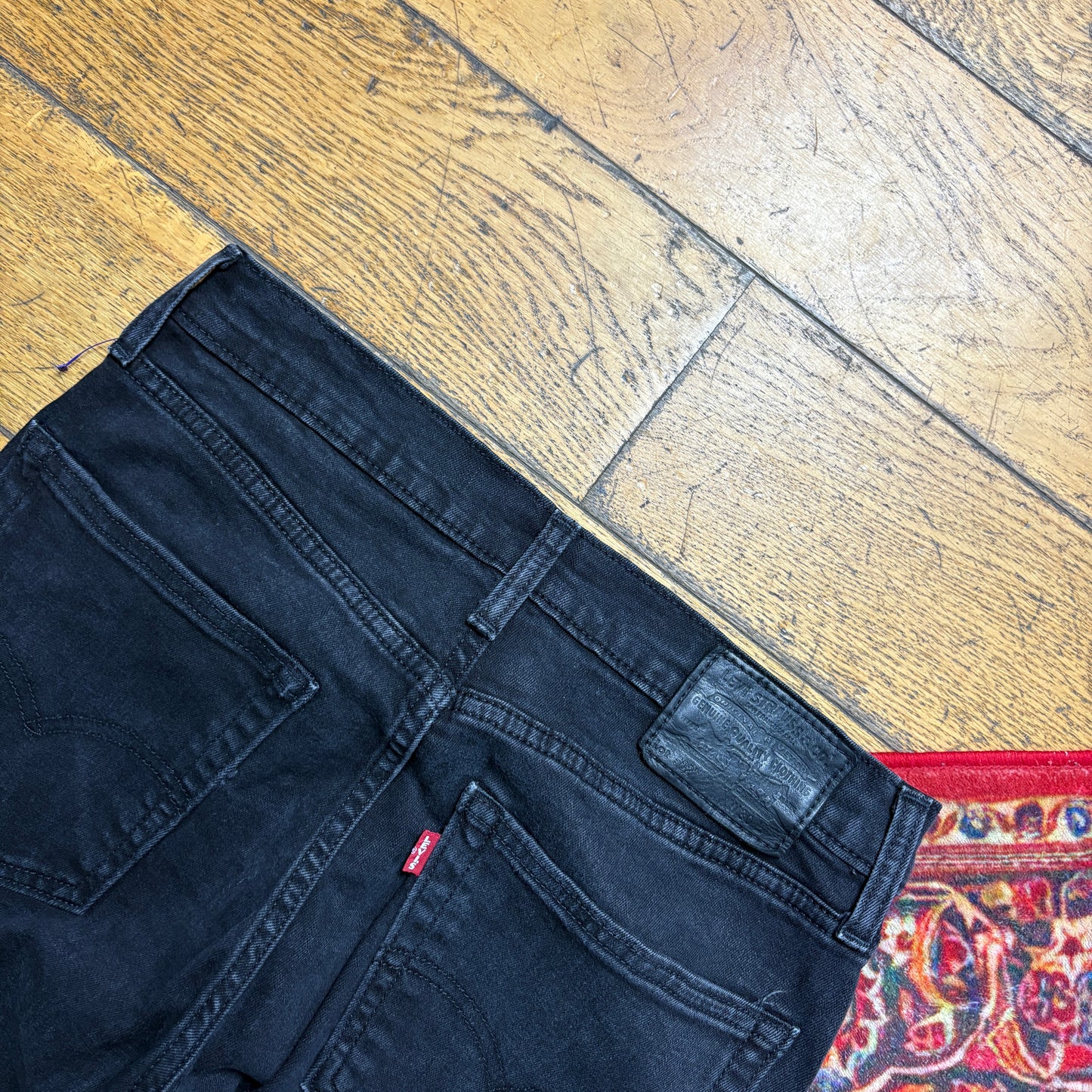 Vintage Levis 502 Black Slim Denim Shorts - 30