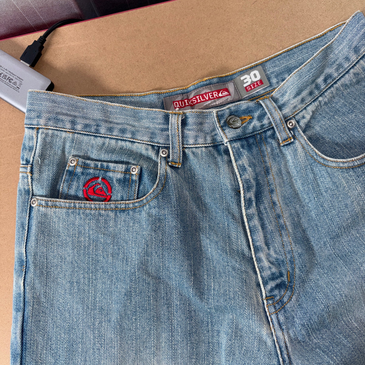 Quiksilver Baggy Blue Y2K Surfwear Jeans - 32R