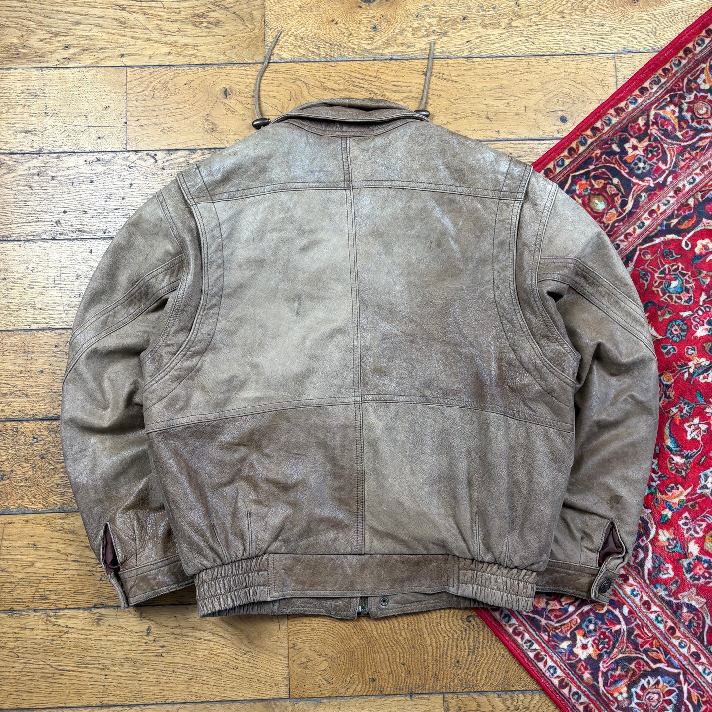 Vintage Bomber Aviator Brown Leather Jacket - M