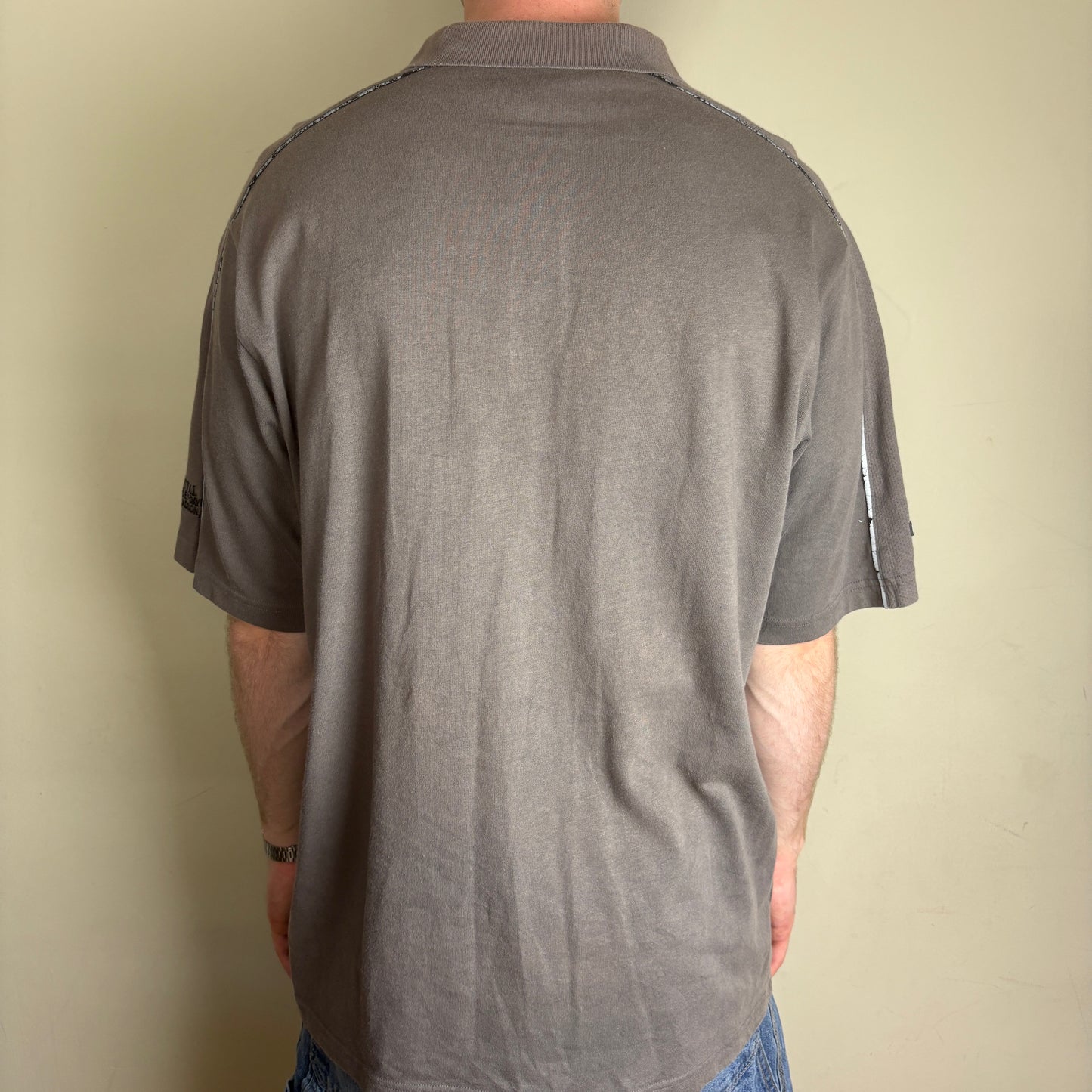 Vintage Harley Davidson Grey Brown Embroidered Polo Shirt - L