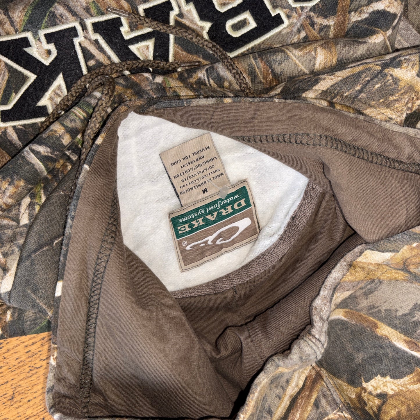 Vintage Realtree Camo Green Embroidered Hoodie Sweatshirt - M