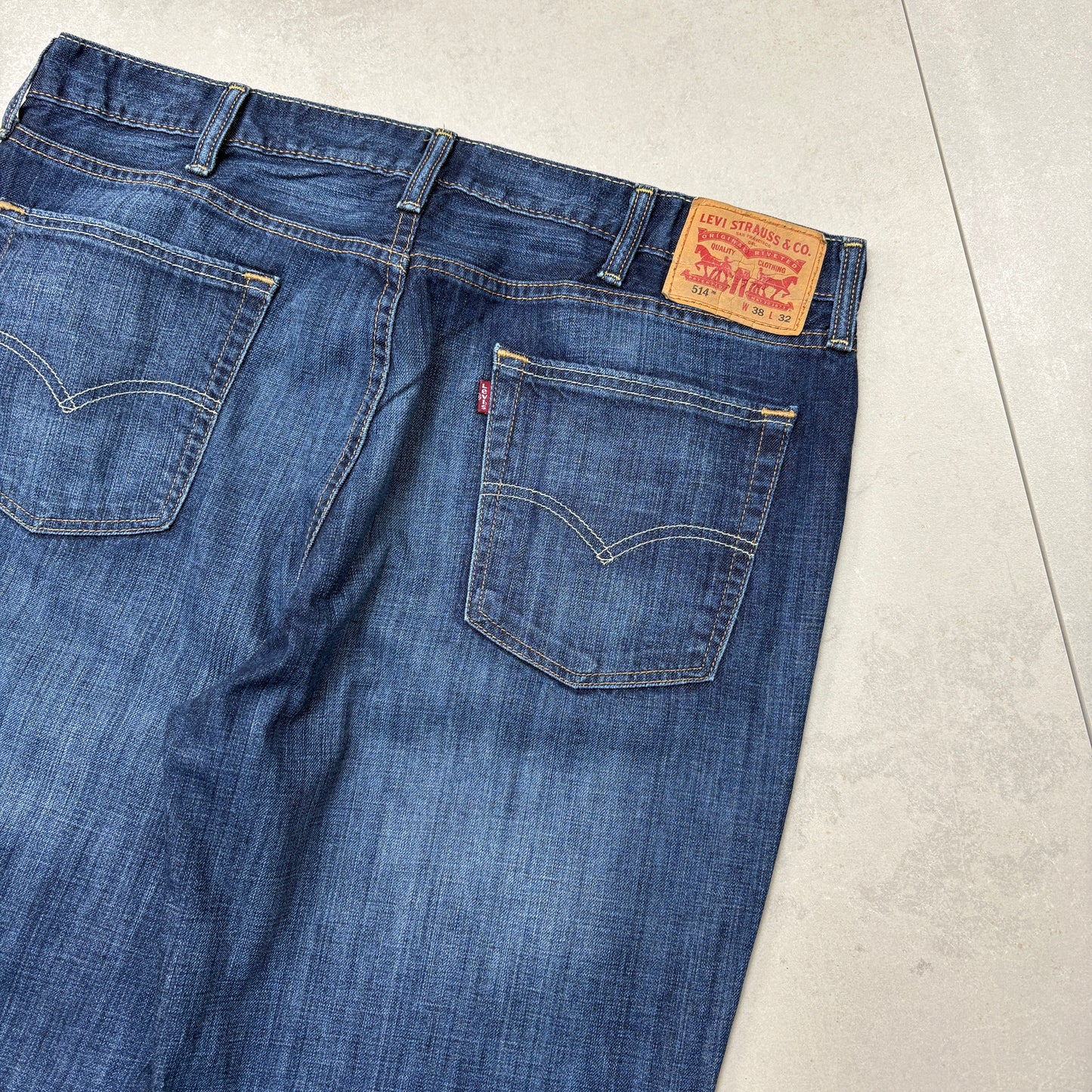 Vintage Levis 514 Straight Blue Denim Jeans - 38