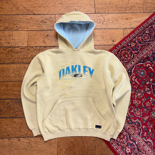 Vintage Oakley Yellow Surfwear Hoodie Sweatshirt - M