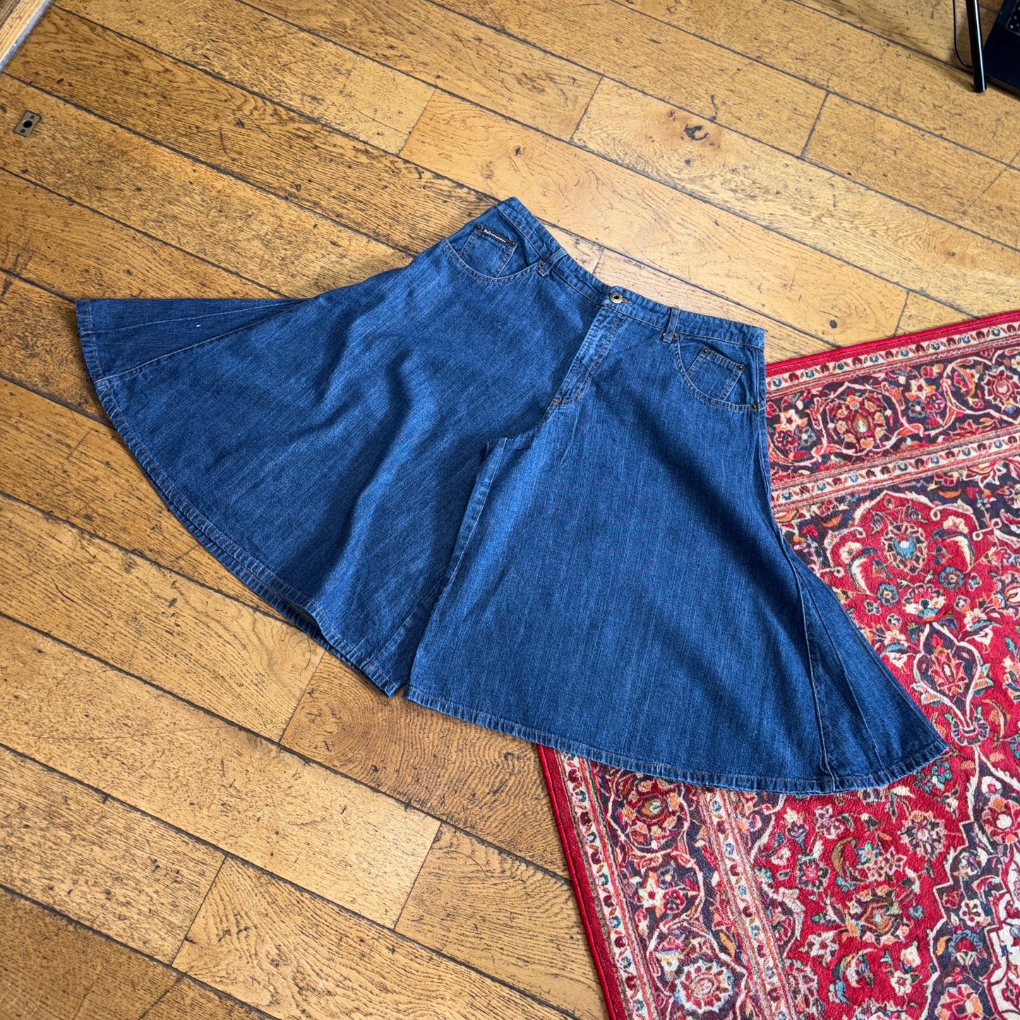 Vintage D&G Dolce Gabbana Super Baggy Flared Y2K Jeans Shorts Jorts - 32
